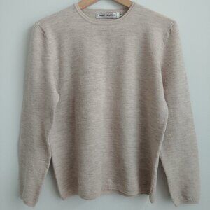 Vintage oatmeal heather wool sweater heather tan Large